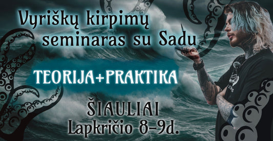 Vyriškų kirpimų ir barzdų formavimo seminaras su Sadu TEORIJA+PRAKTIKA Šiauliuose