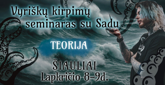 Vyriškų kirpimų ir barzdų formavimo seminaras su Sadu TEORIJA Šiauliuose