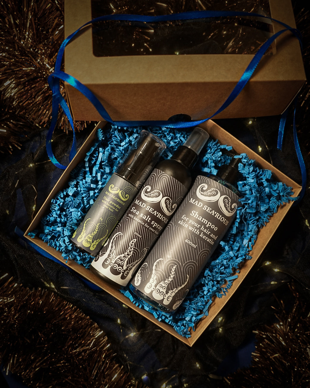Dovanų rinkinys 1 - Blue Shampoo, Sea Salt Spray ir Texturizing Hair Powder